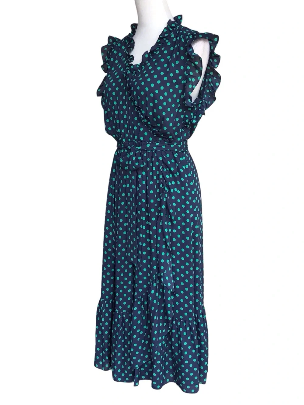 Kate Spade Dot Dot Dot Ruffle Wrap Dress NEW